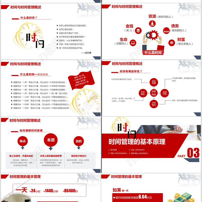 时间管理技巧PPT模板企业培训人力资源