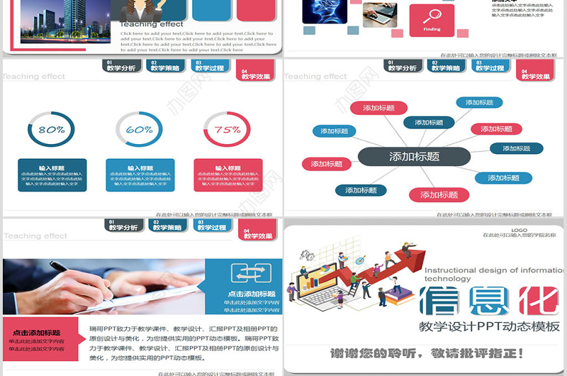 完整内容信息化教学设计专业教学设计动态PPT说课课件模板幻灯片