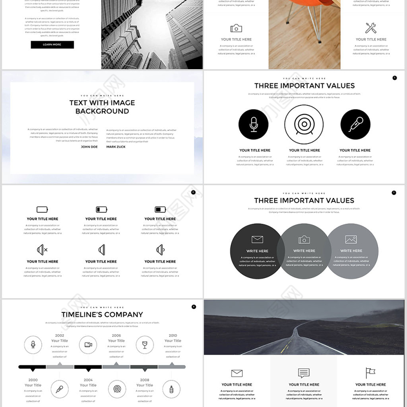 欧美白色简约公司介绍产品介绍商务通用ppt模板幻灯片