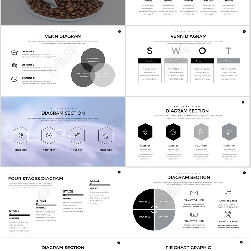欧美白色简约公司介绍产品介绍商务通用ppt模板幻灯片
