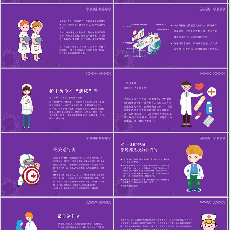 2020最美逆行者国际护士节PPT模板