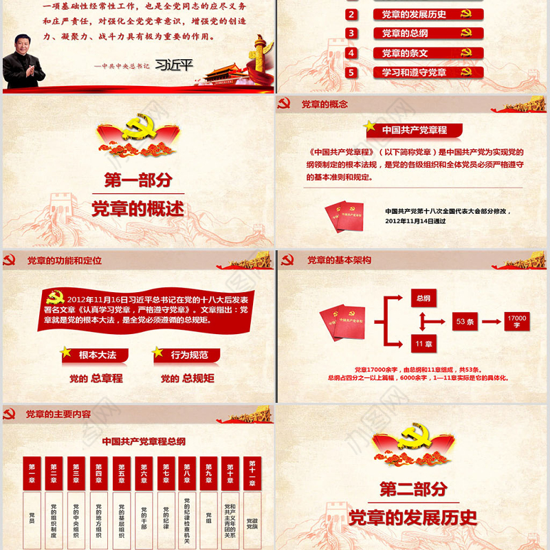 中国共产党章程（2012年修改版本）学习解读党章党课ppt