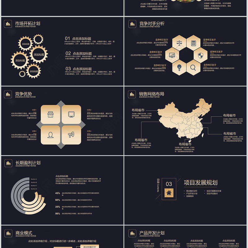 高端商业计划书创业融资计划书事业说明项目推广Keynote模板