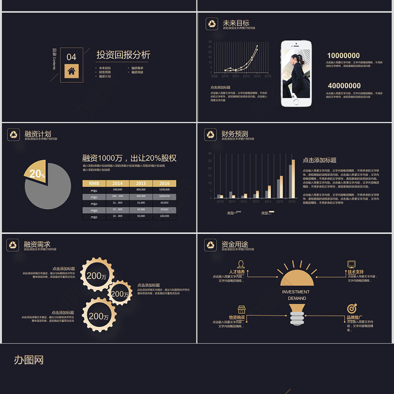 高端商业计划书创业融资计划书事业说明项目推广Keynote模板