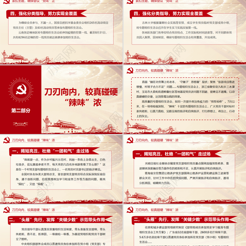 强党性找差距明方向PPT红色大气党史学习教育专题组织生活会开出高质量新气象好效果党课课件