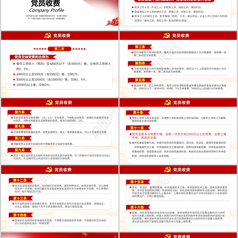 2021中国共产党党费收缴使用和管理的规定政府党政工作PPT模板