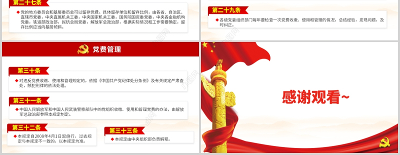 2021中国共产党党费收缴使用和管理的规定政府党政工作PPT模板