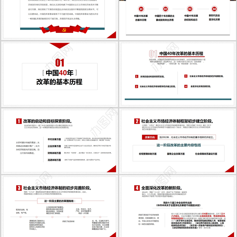 关于中国改革开放40周年经验和启示党政工作汇报PPT