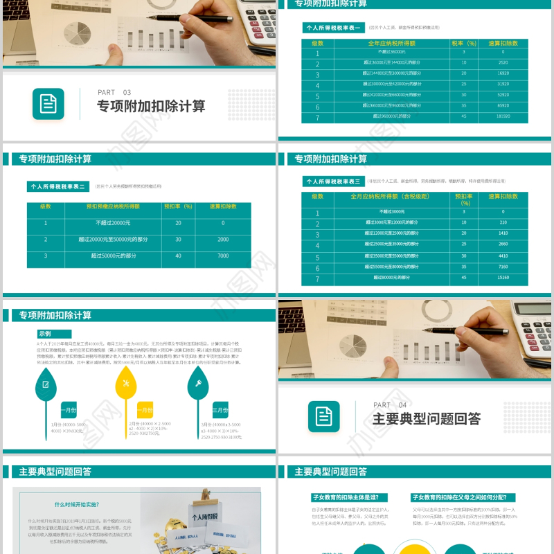 2021新个人所得税政策培训PPT简洁时尚税务筹划专项附加扣除个税知识辅导培训专题课件