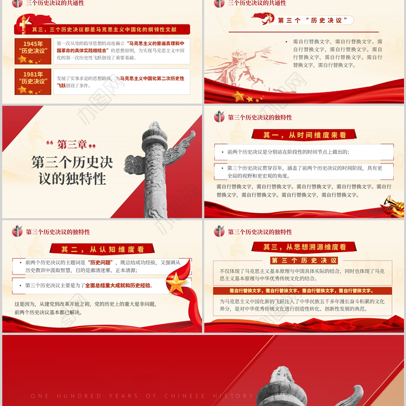 准确把握中共百年党史中的三个历史决议PPT红色精品企事业机关单位主题党日党课培训课件