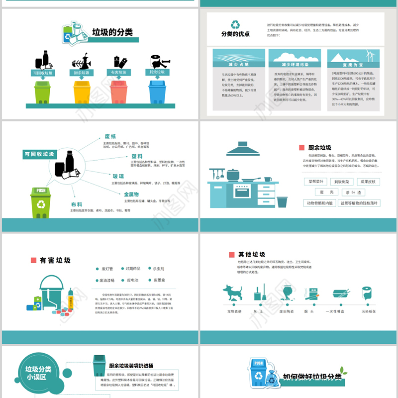 2020年可爱卡通爱护环境保护地球做好垃圾分类PPT