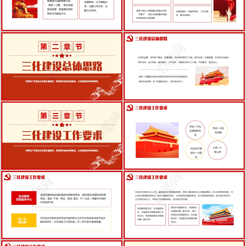三化建设PPT大气简洁基层党建标准化规划化信息化总体思路应知应会党课课件