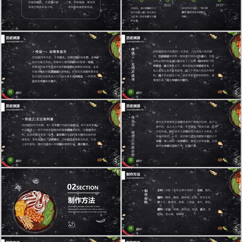 螺蛳粉PPT简洁质感美食推介特色餐饮美食介绍项目策划模板