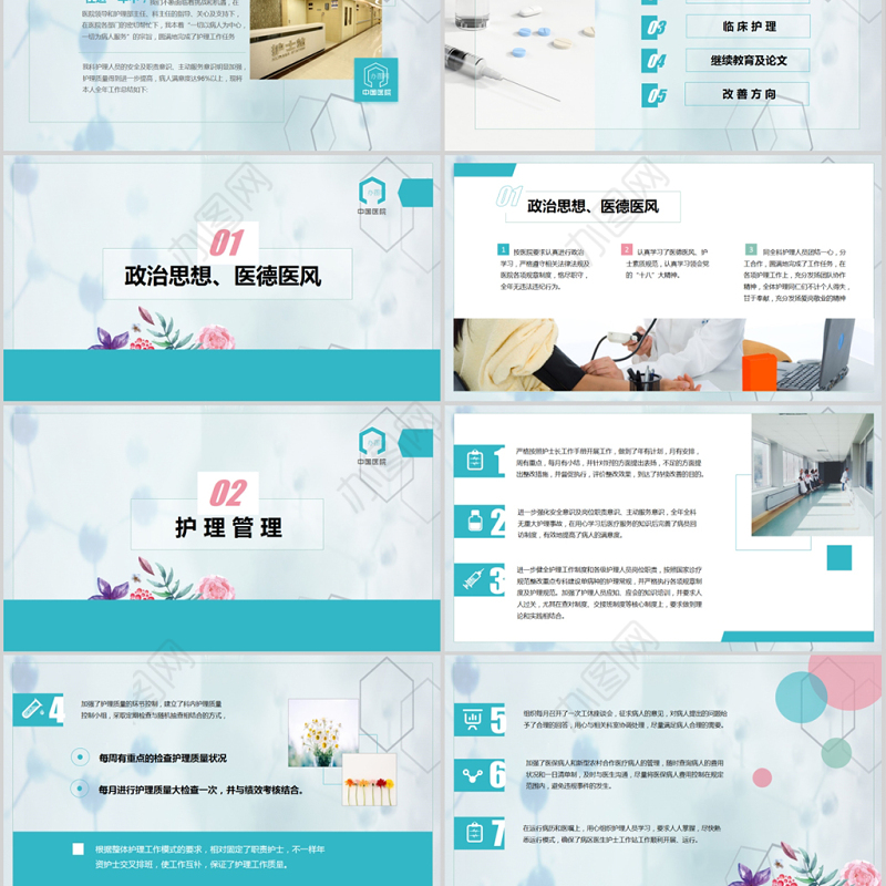 2020年医院护士长年终工作总结汇报医德医风总结PPT