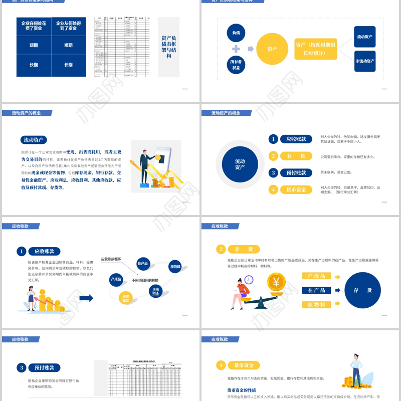 2021企业财务报表阅读蓝色商务工作汇报PPT模板
