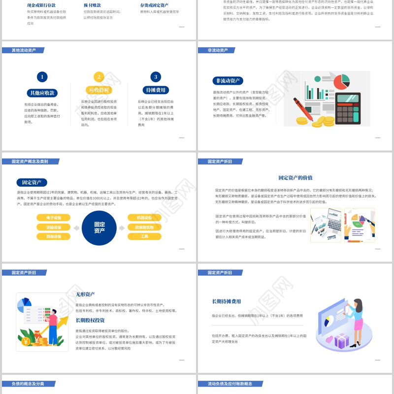 2021企业财务报表阅读蓝色商务工作汇报PPT模板
