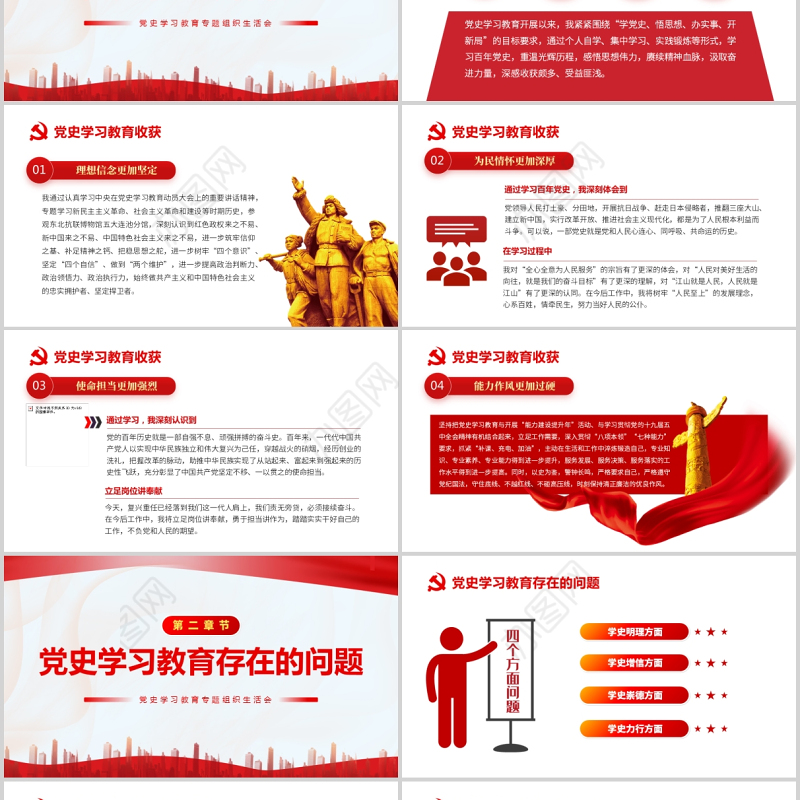 2021年党员领导干部党史学习教育专题组织生活会对照剖析检查材料PPT模板