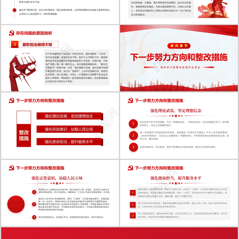 2021年党员领导干部党史学习教育专题组织生活会对照剖析检查材料PPT模板