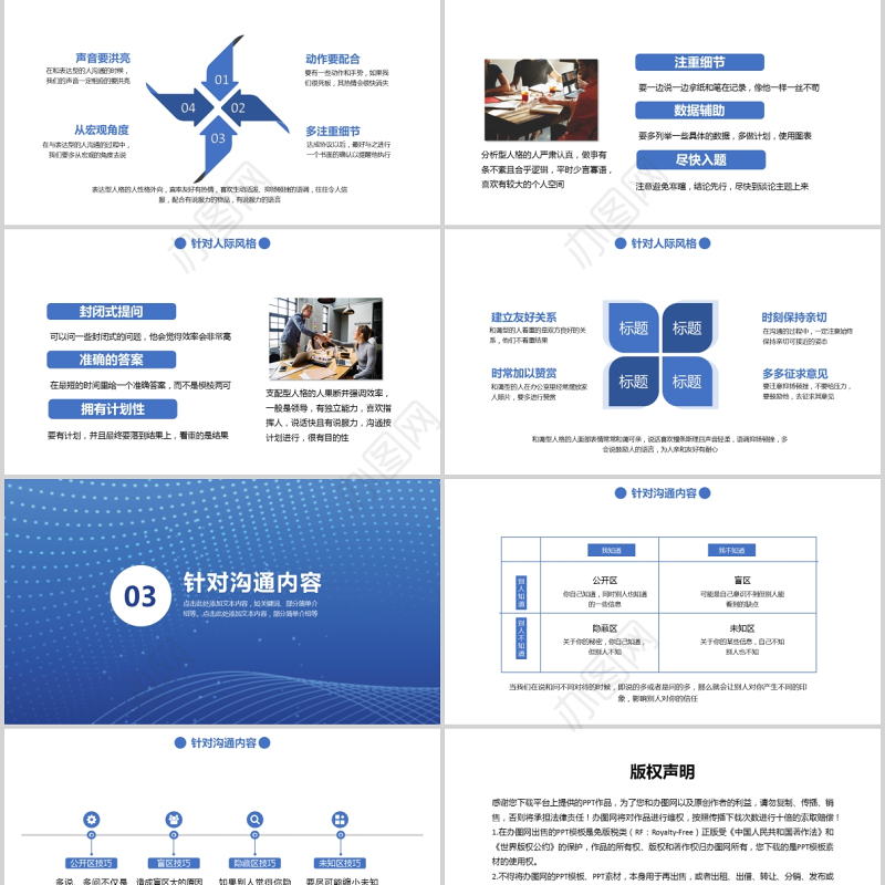 2021企业员工有针对性的高效沟通术培训蓝色大气商务PPT