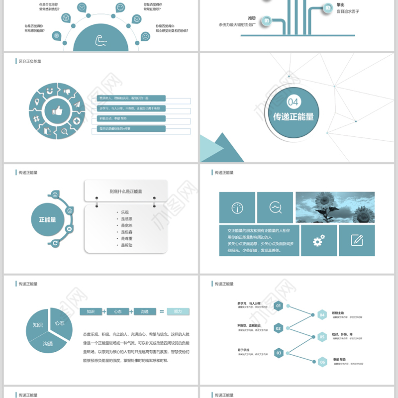 增强凝聚力唤醒正能量焕发正能量员工培训PPT模板