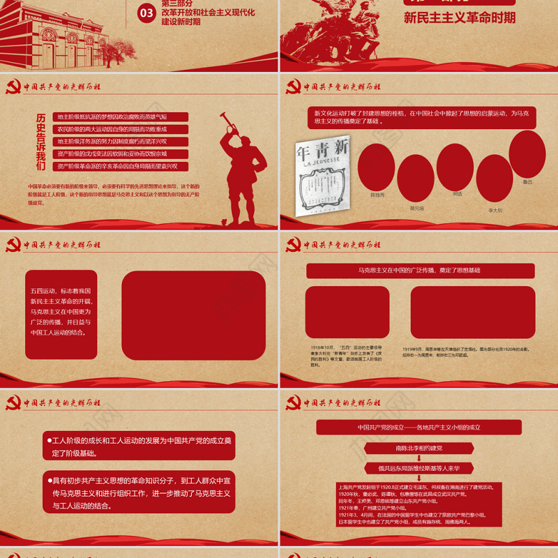 党的光辉历程教育培训学习建党节PPT模板