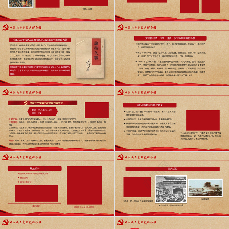 党的光辉历程教育培训学习建党节PPT模板