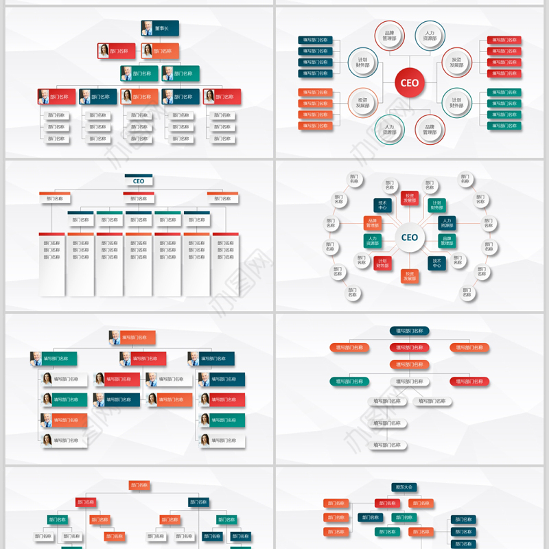 企业组织架构图ppt模板