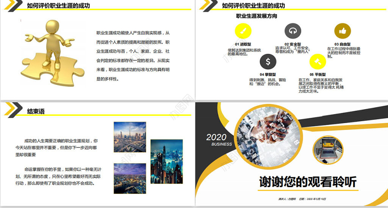 黄色大气企业员工大学生职业生涯规划培训入职培训职业规划PPT模板
