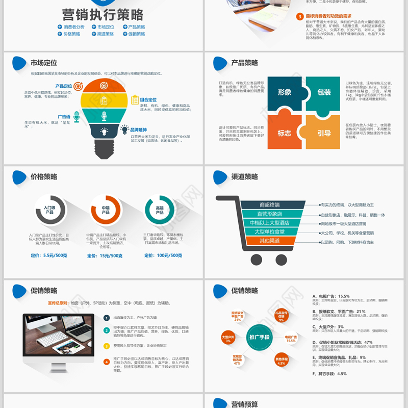 2020年蓝色市场营销策划PPT模板