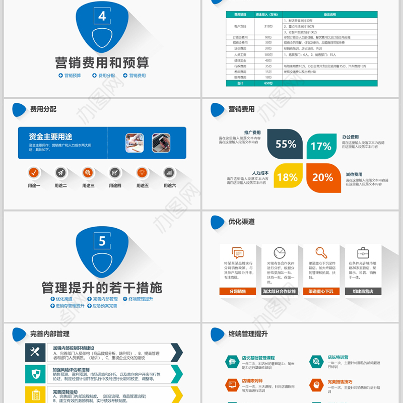2020年蓝色市场营销策划PPT模板