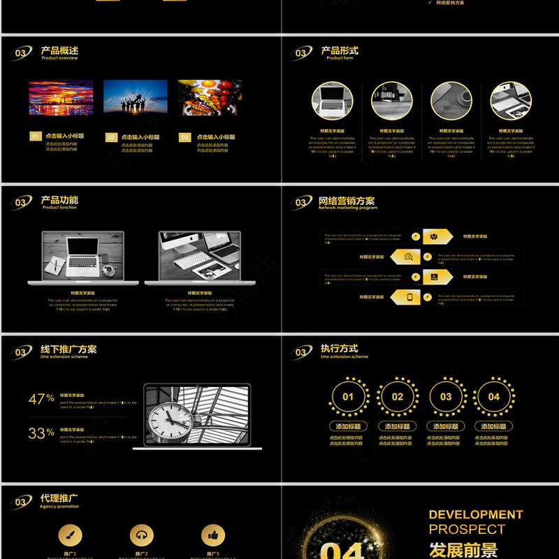 黑金色高端商务企业融资招商项目商业计划书创业计划书PPT模板