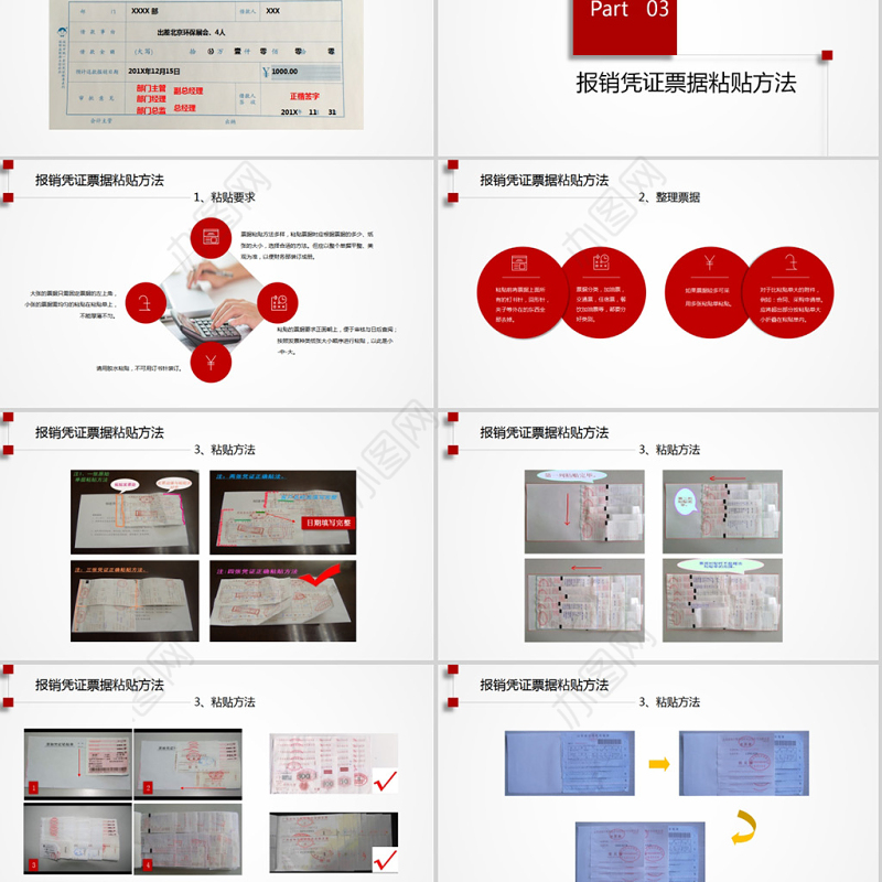 红色大气财务报销流程培训PPT