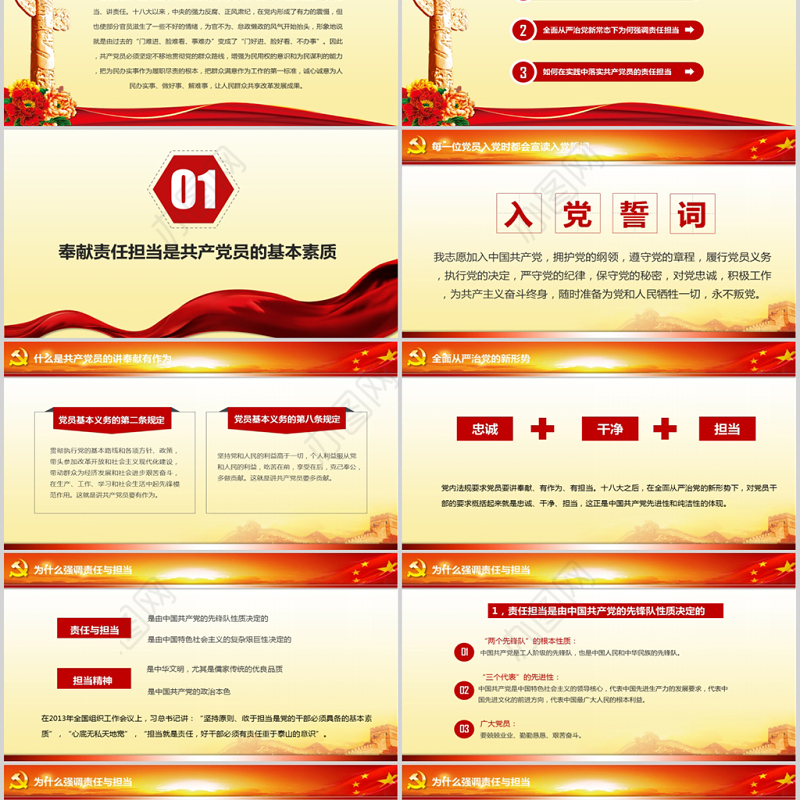 做合格党员标准ppt模板微党课