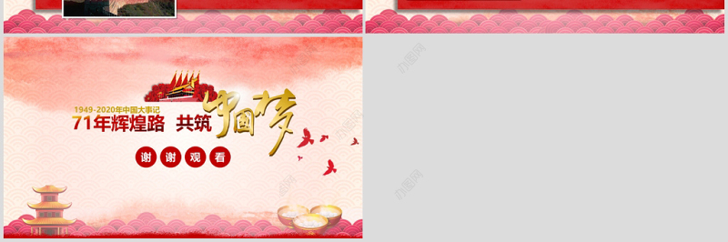 新中国成立71周年国庆建国71周年大事记光辉历程PPT模板