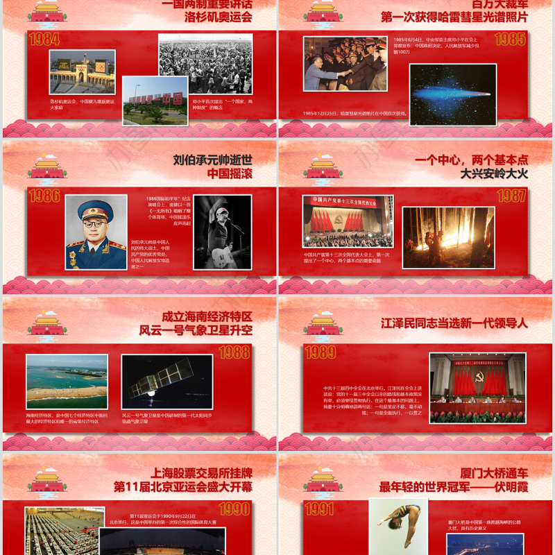 新中国成立71周年国庆建国71周年大事记光辉历程PPT模板