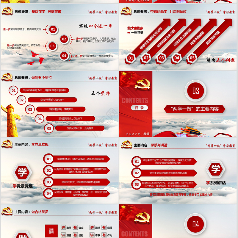 做合格党员两学一做动态PPT模板下载