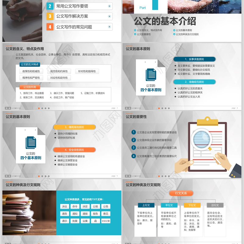 行政人员实用公文写作材料写作技巧PPT