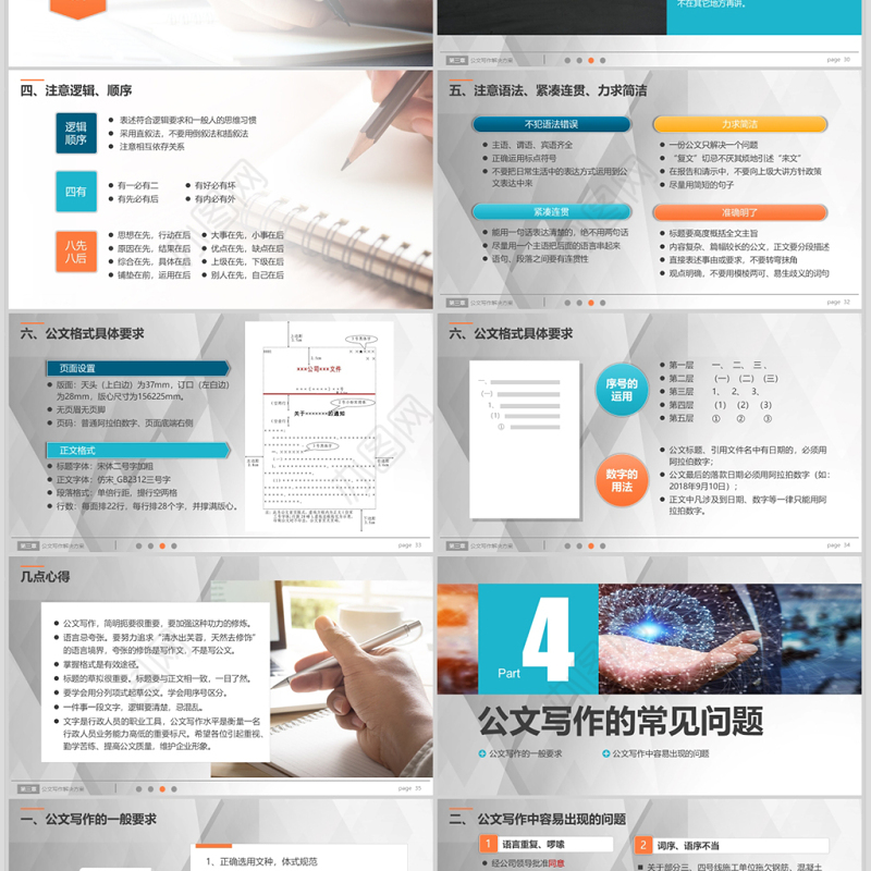 行政人员实用公文写作材料写作技巧PPT