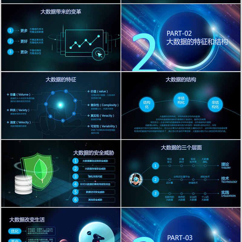 2019大数据云科技大数据PPT模板