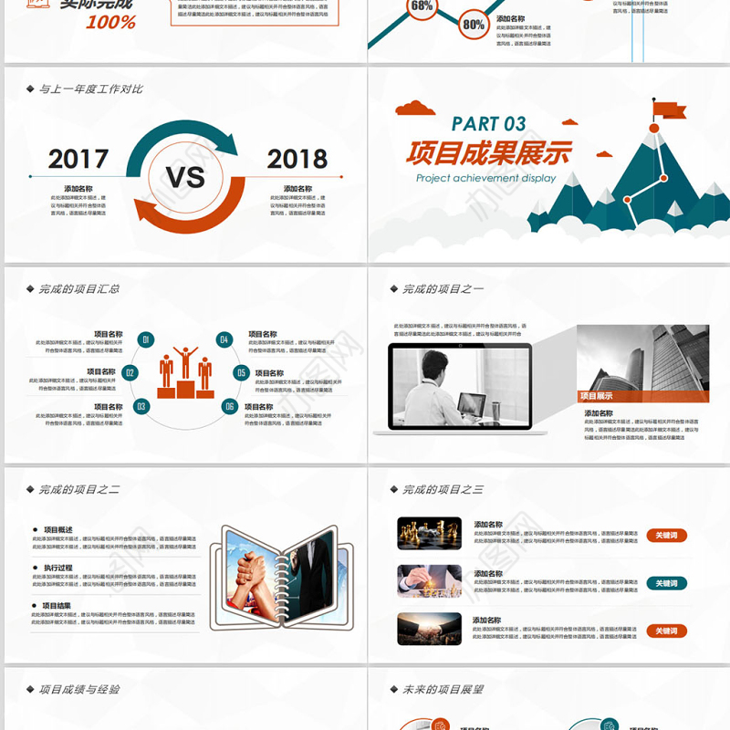 2021市场部工作总结PPT汇报计划年终总结模板