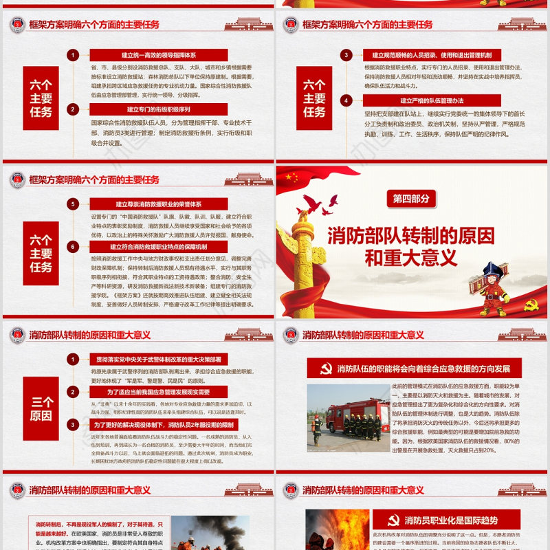 原创组建国家综合性消防救援队伍框架方案消防部队改革PPT