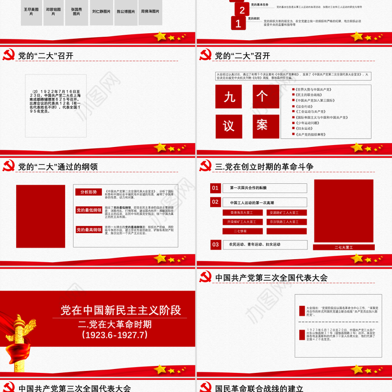 原创中国共产党党史建党100周年党课学习ppt-含讲稿