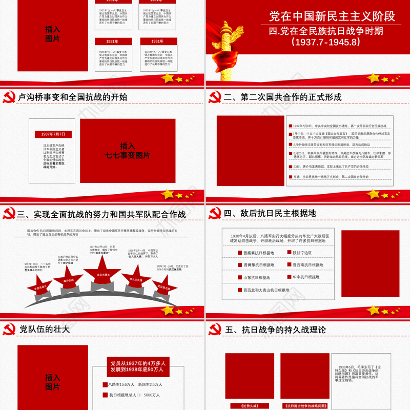 原创中国共产党党史建党100周年党课学习ppt-含讲稿