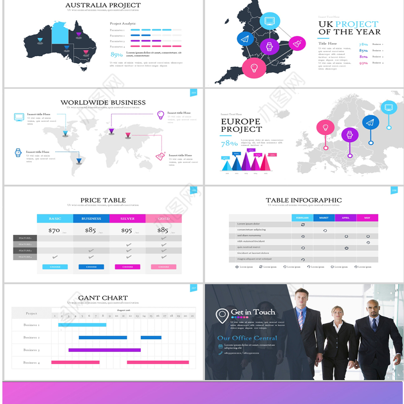 简约SWOT分析商务业务介绍ppt模板