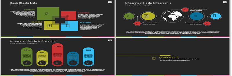 扁平化欧美图表PPT模板