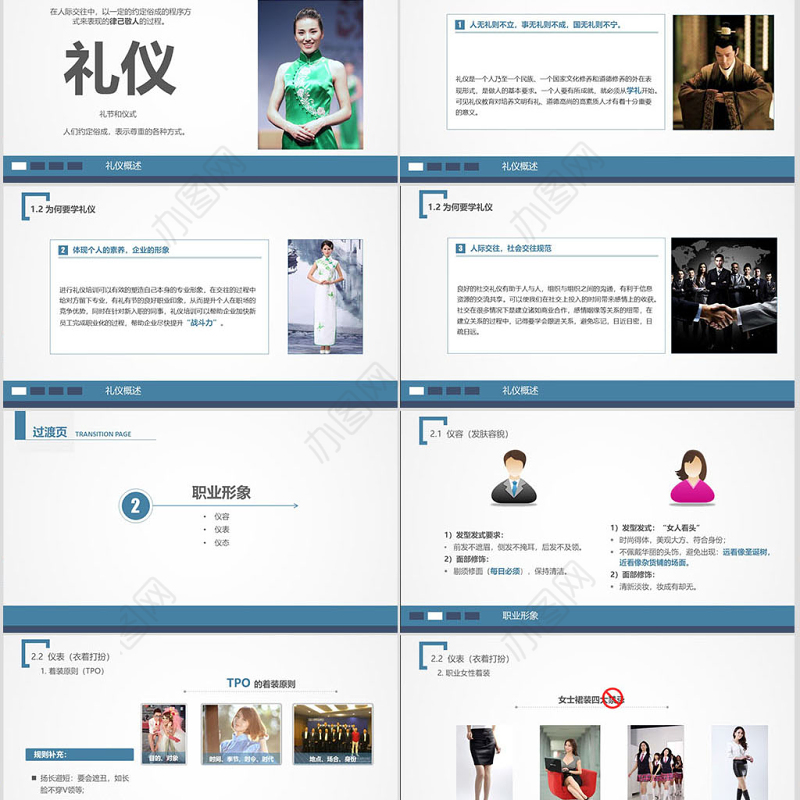 商务礼仪培训知识ppt模板幻灯片