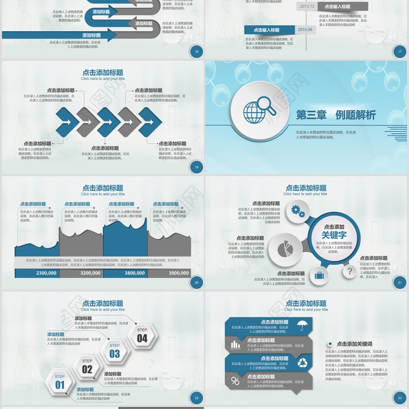 生物科学研究实验报告化学PPT模板幻灯片