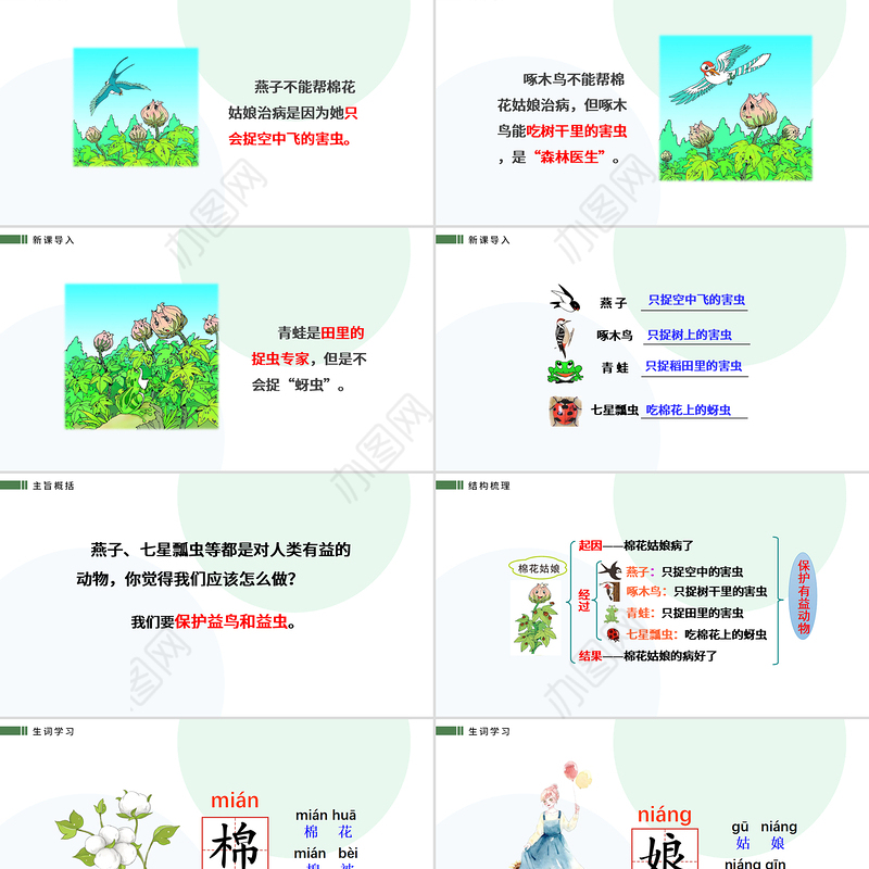 2022棉花姑娘PPT卡通插画风人教版小学一年级语文下册第四章第19课课件（含配套教案）