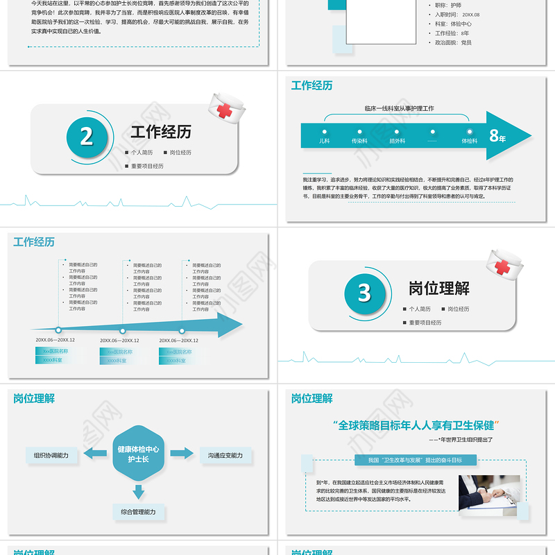 2022健康体检中心护士长岗位竞聘报告PPT简约大气竞聘专用PPT模板下载