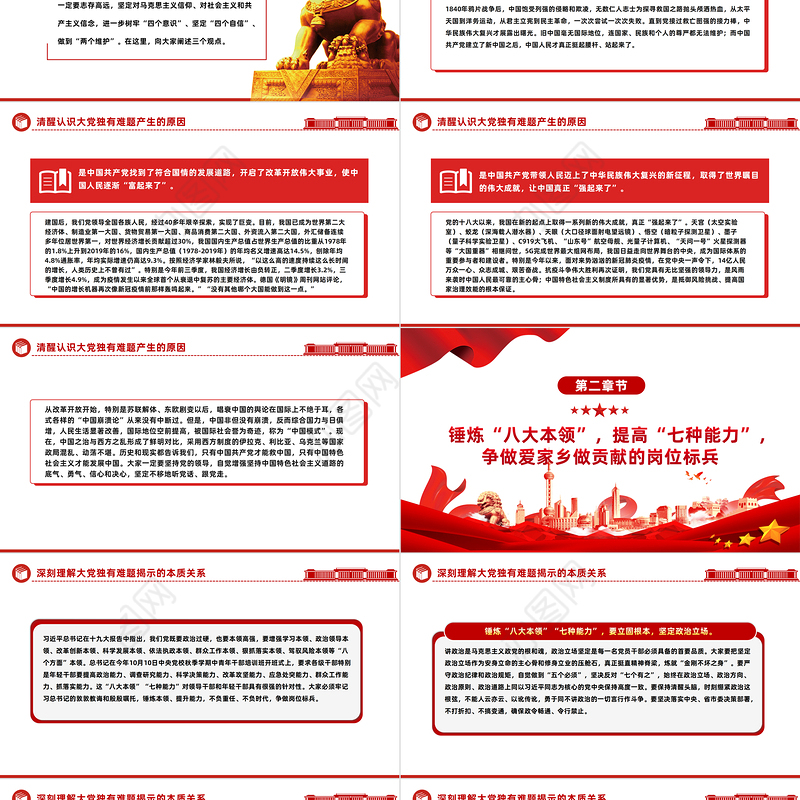 青年干部能力提升培训PPT红色精美锤炼八大本领提高七种能力担当新使命开启新征程党课课件